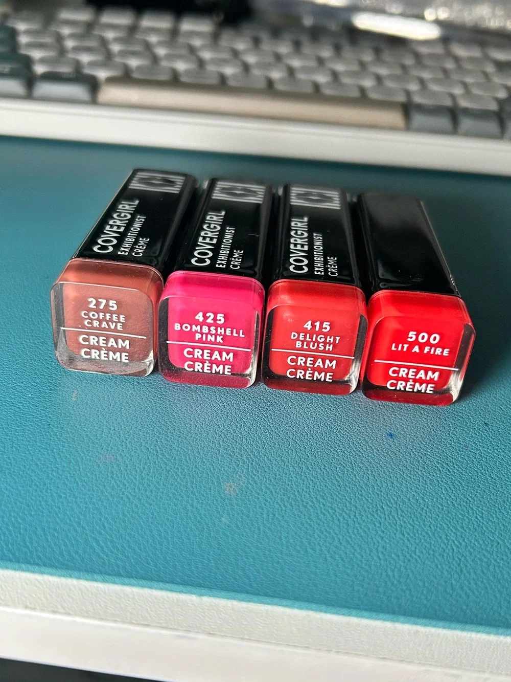 COVERGIRL Exhibitionist Crème Lipstick Set 4pc- Brown, Hot Pink, Red, Bright Red